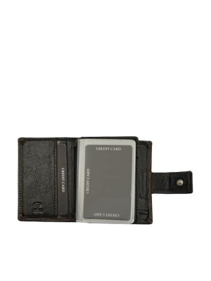 Daston Δερμάτινο Ανδρικό Πορτοφόλι με RFID Μαύρο-Γκρι