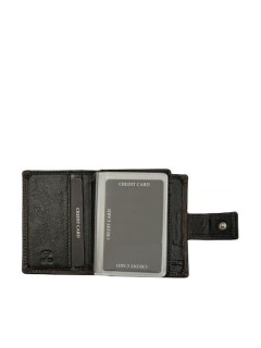 Daston Δερμάτινο Ανδρικό Πορτοφόλι με RFID Μαύρο-Γκρι