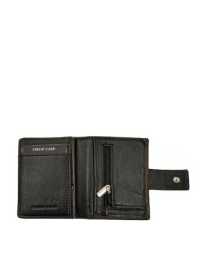 Daston Δερμάτινο Ανδρικό Πορτοφόλι με RFID Μαύρο-Γκρι