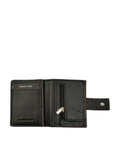 Daston Δερμάτινο Ανδρικό Πορτοφόλι με RFID Μαύρο-Γκρι