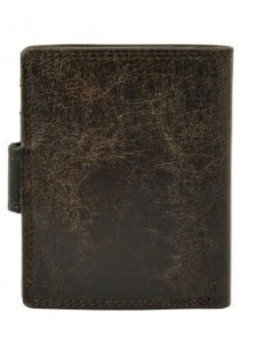 Daston Δερμάτινο Ανδρικό Πορτοφόλι με RFID Μαύρο-Γκρι