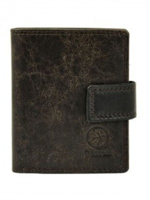 Daston Δερμάτινο Ανδρικό Πορτοφόλι με RFID Μαύρο-Γκρι