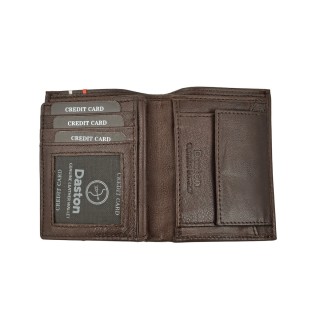 Daston Δερμάτινο Ανδρικό Πορτοφόλι με RFID Καφέ
