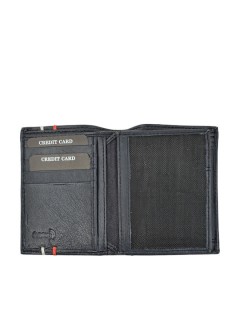 Daston Δερμάτινο Ανδρικό Πορτοφόλι με RFID Μπλε