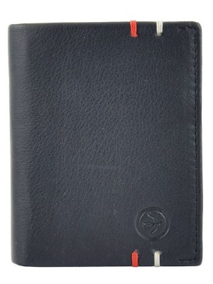 Daston Δερμάτινο Ανδρικό Πορτοφόλι με RFID Μπλε