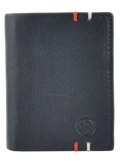 Daston Δερμάτινο Ανδρικό Πορτοφόλι με RFID Μπλε