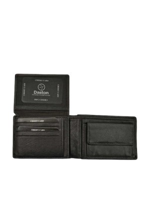 Daston 075 Δερμάτινο Ανδρικό Πορτοφόλι με RFID Μαύρο