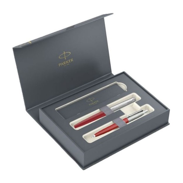 Parker Jotter Original Σετ Στυλό Rollerball/Ballpoint με Πένα από Ατσάλι Κόκκινο