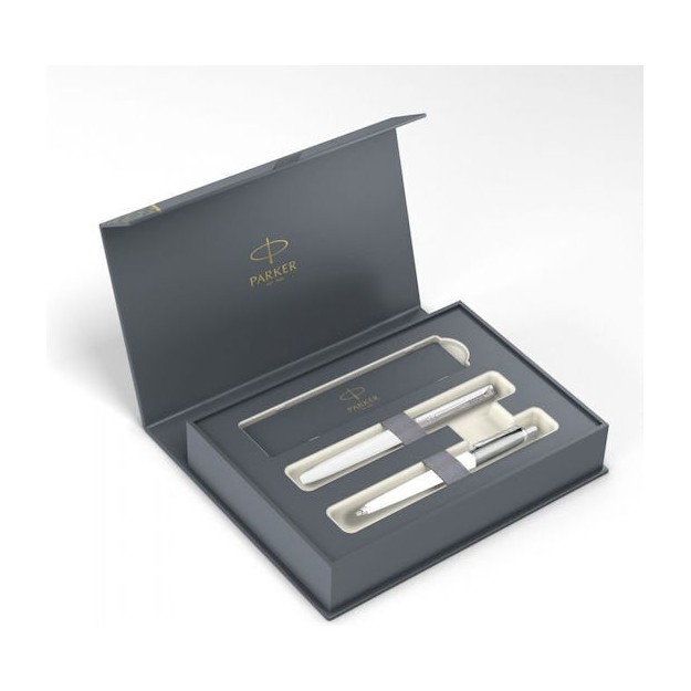 Parker Jotter Original Σετ Στυλό Ballpoint από Ατσάλι Λευκό σε Θήκη