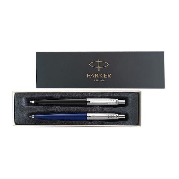 Parker Στυλό Ballpoint με Μπλε Μελάνι Σετ 2τμχ