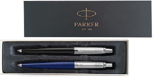 Parker Στυλό Ballpoint με Μπλε Μελάνι Σετ 2τμχ