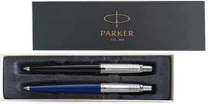 Parker Στυλό Ballpoint με Μπλε Μελάνι Σετ 2τμχ