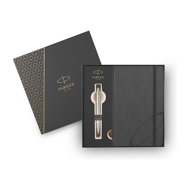 Parker IM Monochrome Σετ Γραφείου με Σημειωματάριο και Στυλό Champagne 2τμχ