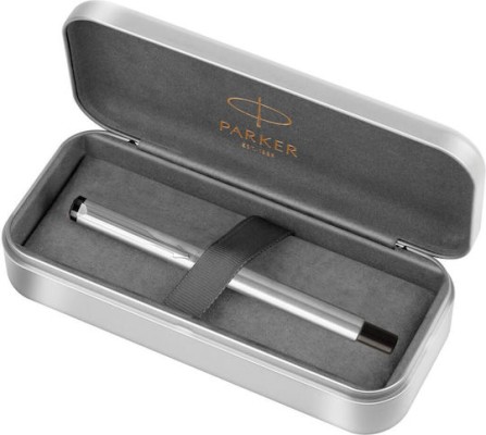 Parker Vector Σετ Στυλό Rollerball Fine από Ατσάλι Γκρι (σε Μεταλλική Κασετίνα)