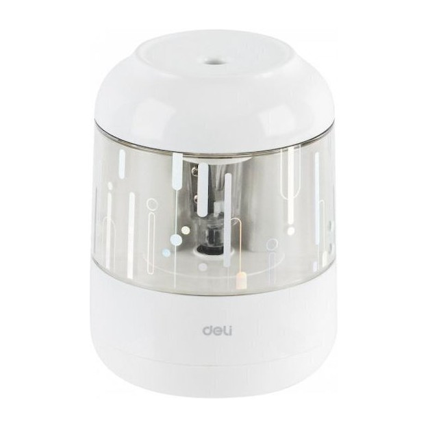 Deli Πλαστική Ηλεκτρική Ξύστρα Λευκή Βαρελάκι