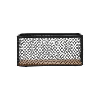 ΚΑΛΑΘΙ ΑΠΟΘΗΚΕΥΣΗΣ & ΟΡΓΑΝΩΣΗΣ WIRED ΜΕΤΑΛΛΙΚΟ 24x16.5x11cm ΜΑΥΡΟ ΜΕ ΒΑΣΗ ΑΚΑΚΙΑΣ