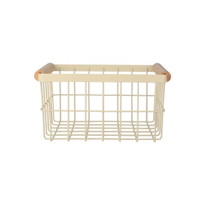 ESTIA ΚΑΛΑΘΙ ΟΡΓΑΝΩΣΗΣ ALLURE ΜΕΤΑΛΛΙΚΟ ΜΕ ΞΥΛΙΝΕΣ ΛΑΒΕΣ 24x18x13 IVORY