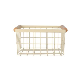 ESTIA ΚΑΛΑΘΙ ΟΡΓΑΝΩΣΗΣ ALLURE ΜΕΤΑΛΛΙΚΟ ΜΕ ΞΥΛΙΝΕΣ ΛΑΒΕΣ 24x18x13 IVORY