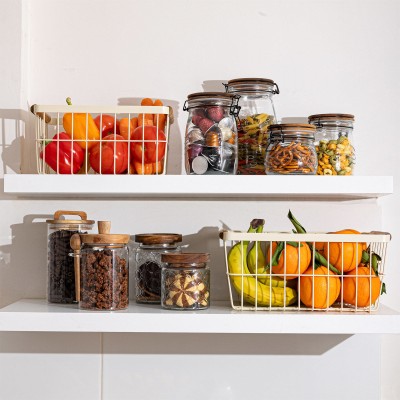 ESTIA ΚΑΛΑΘΙ ΟΡΓΑΝΩΣΗΣ ALLURE ΜΕΤΑΛΛΙΚΟ ΜΕ ΞΥΛΙΝΕΣ ΛΑΒΕΣ 24x18x13 IVORY