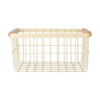 ESTIA ΚΑΛΑΘΙ ΟΡΓΑΝΩΣΗΣ ALLURE ΜΕΤΑΛΛΙΚΟ ΜΕ ΞΥΛΙΝΕΣ ΛΑΒΕΣ 28x20x14 IVORY