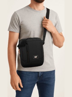 CAT Project Ανδρική Τσάντα Ώμου / Χιαστί σε Μαύρο χρώμα 83614-80