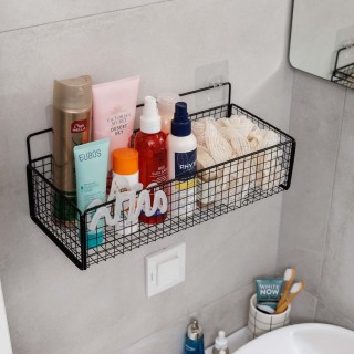 ESTIA ΚΑΛΑΘΙ ΟΡΓΑΝΩΣΗΣ CAGE ΚΡΕΜΑΣΤΟ ΜΕΤΑΛΛΙΚΟ 36x15x13cm ΜΑΥΡΟ