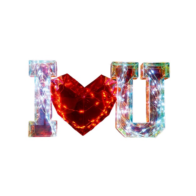Διακοσμητικό I LOVE YOU με LED και Κουτί – 37x20x17cm