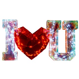 Διακοσμητικό I LOVE YOU με LED και Κουτί – 37x20x17cm