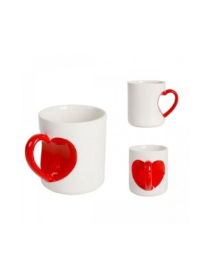I-Total Κούπα Κεραμική Λευκό/Κόκκινο ''Heart'' XL1923D