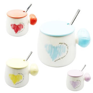 Κούπα με Καπάκι & Κουταλάκι “My Love for You” – 400ml Λιλά