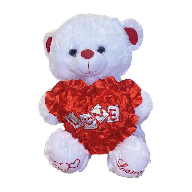 Δωρόσημο Λούτρινο Αρκουδάκι Αγίου Βαλεντίνου 35 εκ.