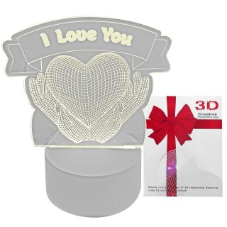 Πλακέτα με φως ''I Love you'' 3D 18x15cm
