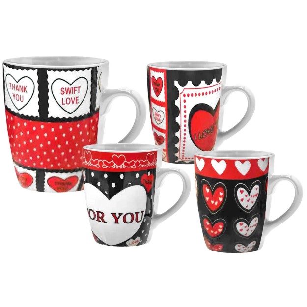 Κούπα για Καφέ με Καρδιές 10,5x8,1cm 330mL