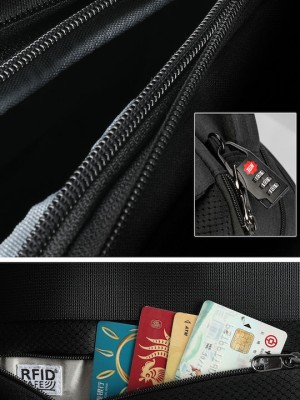 Tigernu T-B3905 Αδιάβροχη Τσάντα Πλάτης για Laptop 19" σε Μαύρο χρώμα