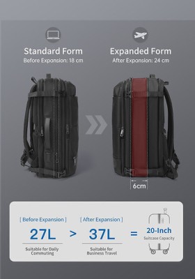 Tigernu T-B9831 Αδιάβροχη Τσάντα Πλάτης για Laptop 17" σε Μαύρο χρώμα