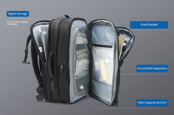 Tigernu T-B9831 Αδιάβροχη Τσάντα Πλάτης για Laptop 17" σε Μαύρο χρώμα