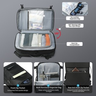 Tigernu T-B9831 Αδιάβροχη Τσάντα Πλάτης για Laptop 17" σε Μαύρο χρώμα