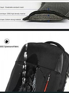 Tigernu T-B3906 Υφασμάτινο Σακίδιο Πλάτης με Θύρα USB Μαύρο