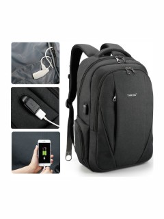 Tigernu T-B3399 Ανδρικό Υφασμάτινο Σακίδιο Πλάτης με Θύρα USB Μαύρο