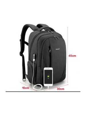 Tigernu T-B3399 Ανδρικό Υφασμάτινο Σακίδιο Πλάτης με Θύρα USB Μαύρο