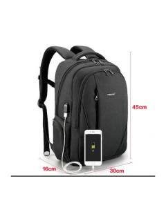 Tigernu T-B3399 Ανδρικό Υφασμάτινο Σακίδιο Πλάτης με Θύρα USB Μαύρο