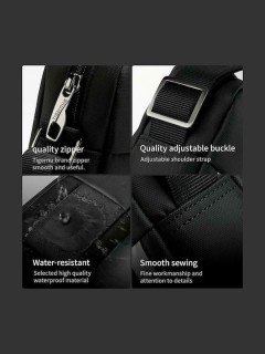 Tigernu T-L8135 Ανδρική Τσάντα Ώμου / Χιαστί σε Μαύρο χρώμα