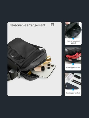 Tigernu T-L8135 Ανδρική Τσάντα Ώμου / Χιαστί σε Μαύρο χρώμα