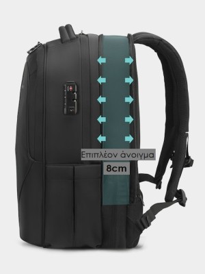 Tigernu T-B3106 Αδιάβροχη Τσάντα Πλάτης για Laptop 17" σε Μαύρο χρώμα