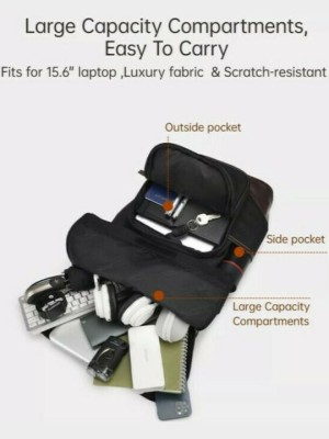 Tigernu T-9009 Αδιάβροχη Τσάντα Πλάτης για Laptop 15.6" σε Μαύρο χρώμα