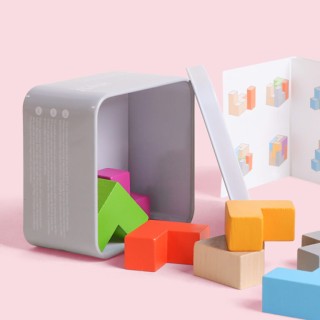 iwood Τουβλάκια 3D Cube Ξύλινα για 3+ Ετών 8τμχ