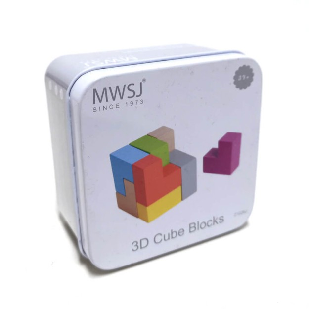 iwood Τουβλάκια 3D Cube Ξύλινα για 3+ Ετών 8τμχ