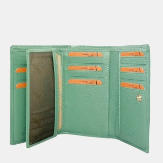 Lavor 1-6156 Μεγάλο Δερμάτινο Γυναικείο Πορτοφόλι με RFID Μέντα