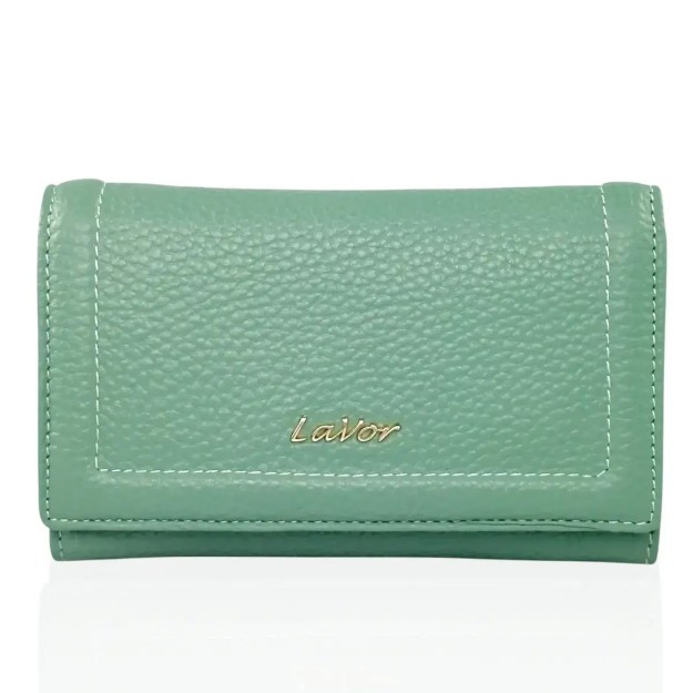 Lavor 1-6156 Μεγάλο Δερμάτινο Γυναικείο Πορτοφόλι με RFID Μέντα