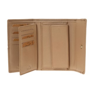 Lavor 1-6157 Μεγάλο Δερμάτινο Γυναικείο Πορτοφόλι με RFID Nude